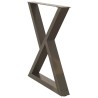 Pieds de table à manger 2 pièces Acier naturel 70 x (72-73,3) cm Acier 