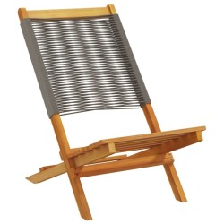 Chaises de jardin lot de 2 gris bois d'acacia et polypropylène 