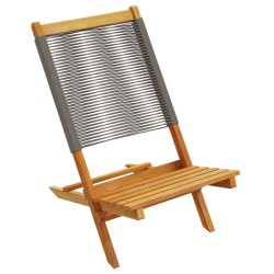 Chaises de jardin lot de 2 gris bois d'acacia et polypropylène 