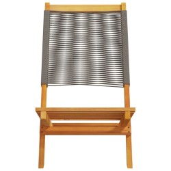 Chaises de jardin lot de 2 gris bois d'acacia et polypropylène 
