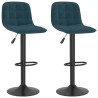 Tabourets de bar lot de 2 bleu velours 