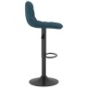 Tabourets de bar lot de 2 bleu velours 