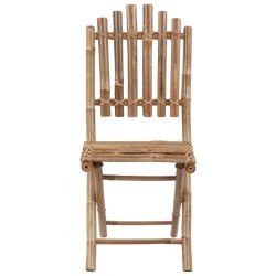 Chaises pliables de jardin lot de 2 avec coussins Bambou 