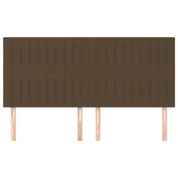 Têtes de lit 4 pcs Marron Foncé 90x5x78/88 cm Tissu 