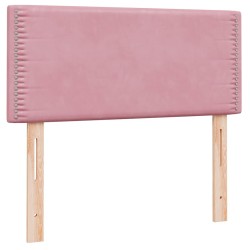 Sommier à lattes de lit avec matelas rose 90x210 cm velours 