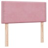 Sommier à lattes de lit avec matelas rose 90x210 cm velours 