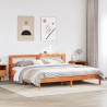 Cadre de lit sans matelas cire marron 180x200cm bois pin massif 