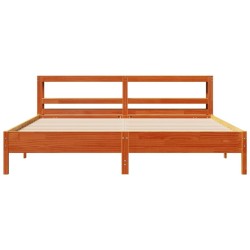 Cadre de lit sans matelas cire marron 180x200cm bois pin massif 