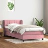 Sommier à lattes de lit avec matelas rose 90x220 cm velours 