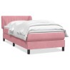 Sommier à lattes de lit avec matelas rose 90x220 cm velours 