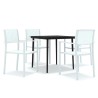 Ensemble à manger de jardin 5 pcs Blanc 