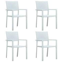 Ensemble à manger de jardin 5 pcs Blanc 