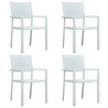 Ensemble à manger de jardin 5 pcs Blanc 