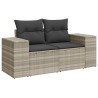 Salon de jardin 5 pcs avec coussins gris clair résine tressée 