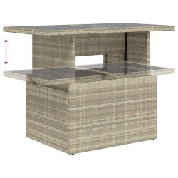 Salon de jardin 5 pcs avec coussins gris clair résine tressée 