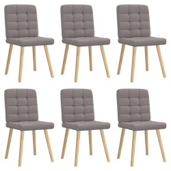 Chaises à manger lot de 6 taupe tissu 