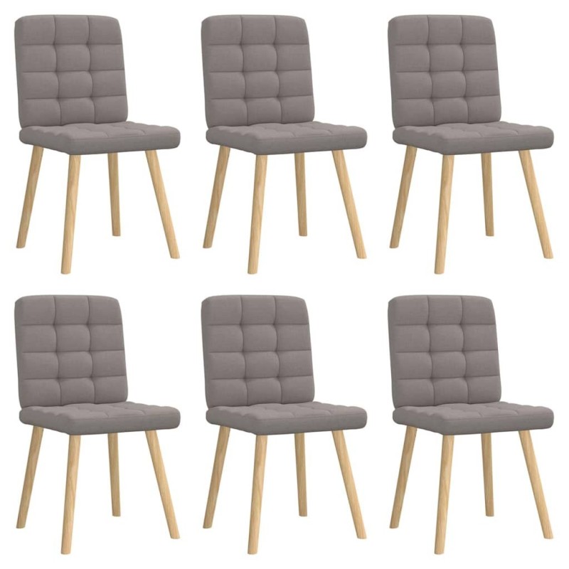Chaises à manger lot de 6 taupe tissu 