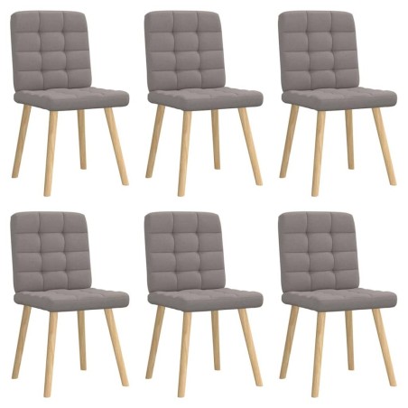 Chaises à manger lot de 6 taupe tissu 