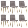 Chaises à manger lot de 6 taupe tissu 