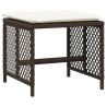 Ensemble à manger de jardin et coussins 9 pcs marron poly rotin 