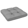 Salon de jardin palette 4pcs avec coussins Pin imprégné de gris 