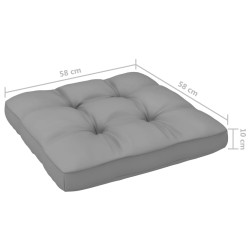 Salon de jardin palette 4pcs avec coussins Pin imprégné de gris 