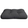 Coussin de palette noir 60x61,5x10 cm tissu 