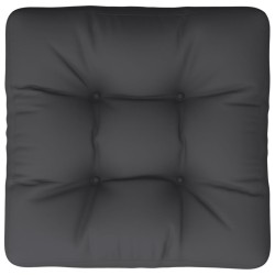 Coussin de palette noir 60x61,5x10 cm tissu 