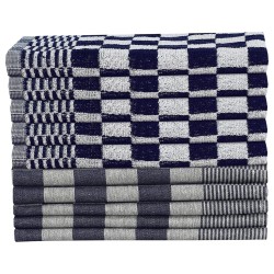 Ensemble de serviettes 10 pcs bleu et blanc coton 