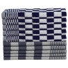 Ensemble de serviettes 10 pcs bleu et blanc coton 