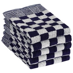 Ensemble de serviettes 10 pcs bleu et blanc coton 