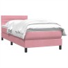 Sommier à lattes de lit avec matelas rose 90x210 cm velours 