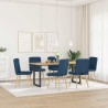 Chaises à manger lot de 6 bleu tissu 