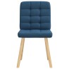 Chaises à manger lot de 6 bleu tissu 