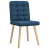 Chaises à manger lot de 6 bleu tissu 