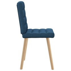 Chaises à manger lot de 6 bleu tissu 