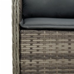 Ensemble à manger de jardin 3 pcs coussins gris résine tressée 