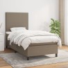 Sommier à lattes de lit avec matelas Taupe 90x190 cm Tissu 