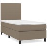 Sommier à lattes de lit avec matelas Taupe 90x190 cm Tissu 