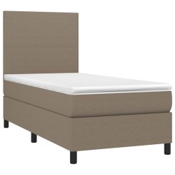 Sommier à lattes de lit avec matelas Taupe 90x190 cm Tissu 