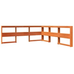 Lit bibliothèque sans matelas cire marron 180x200 cm pin massif 