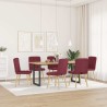 Chaises à manger lot de 6 rouge bordeaux tissu 