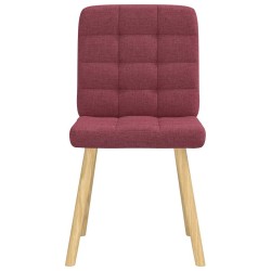 Chaises à manger lot de 6 rouge bordeaux tissu 