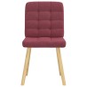 Chaises à manger lot de 6 rouge bordeaux tissu 