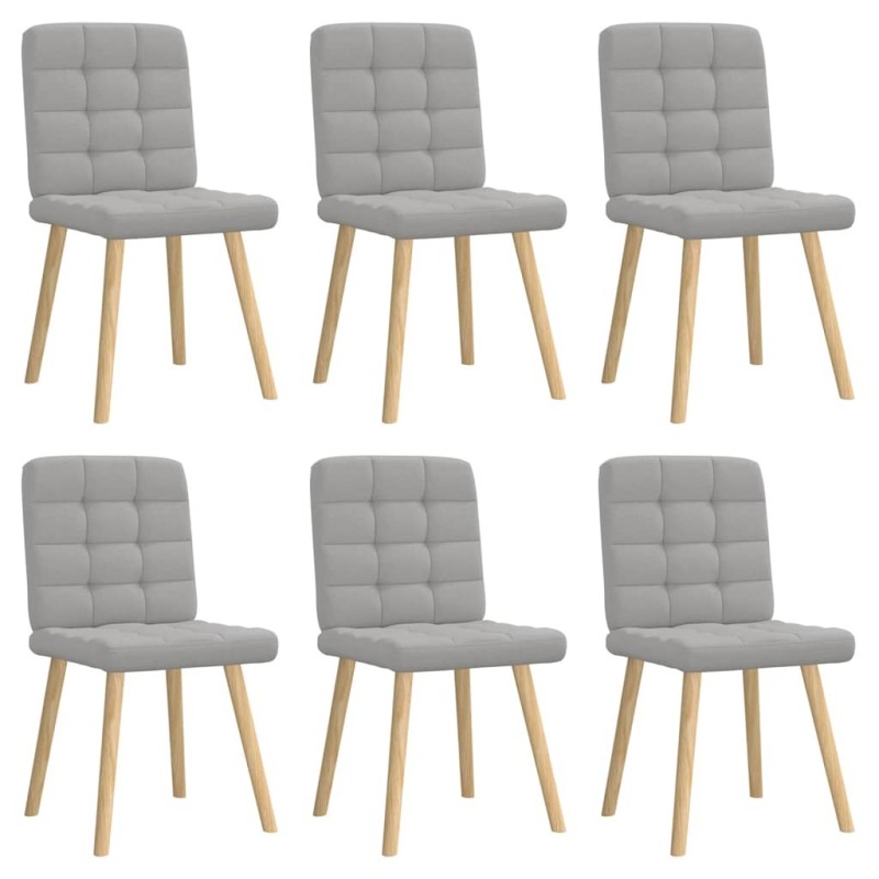 Chaises à manger lot de 6 gris nuage tissu 