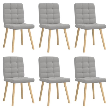 Chaises à manger lot de 6 gris nuage tissu 