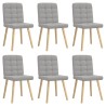 Chaises à manger lot de 6 gris nuage tissu 
