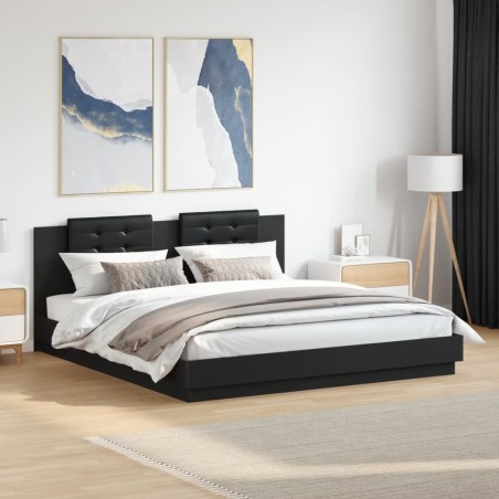 Cadre de lit sans matelas noir 160x200 cm 