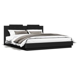 Cadre de lit sans matelas noir 160x200 cm 