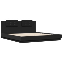 Cadre de lit sans matelas noir 160x200 cm 